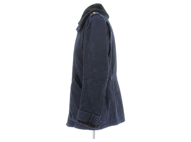 Giacca Yves Saint Laurent in cotone blu navy - vista 4