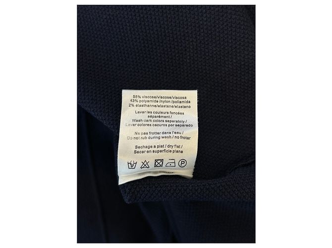Vestido Sandro azul marino y blanco con mangas cortas S - vista 6