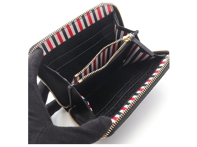Cartera de cuero con cremallera THOM BROWNE - vista 3