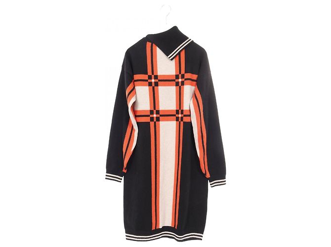 Vestido de cachemira BRIDES de GALA de Hermès Negro Beige Naranja - vista 2