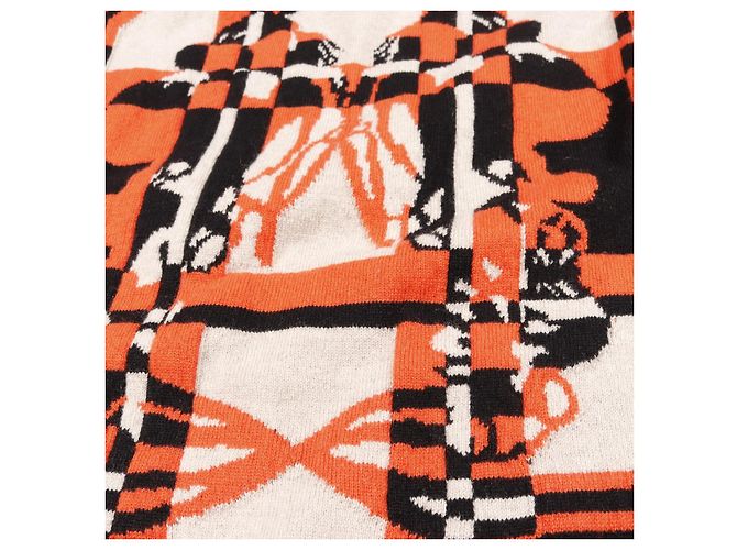 Vestido de cachemira BRIDES de GALA de Hermès Negro Beige Naranja - vista 6