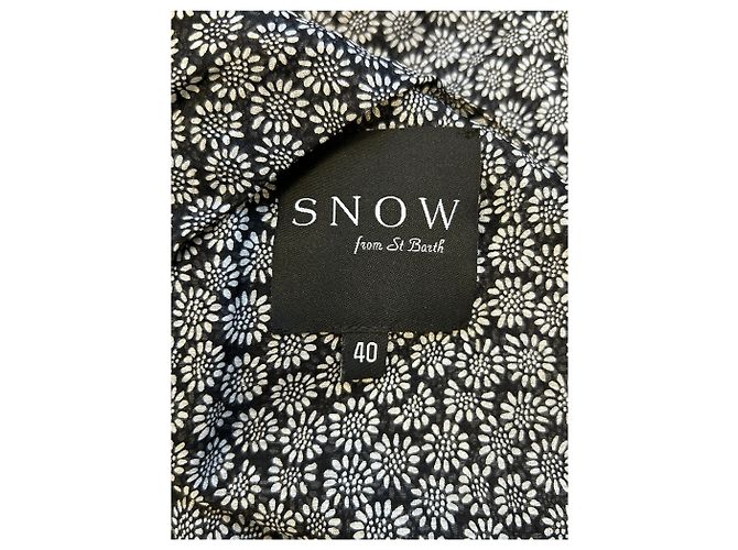 Autre Marque Abito stampato in seta nero SNOW - vista 5