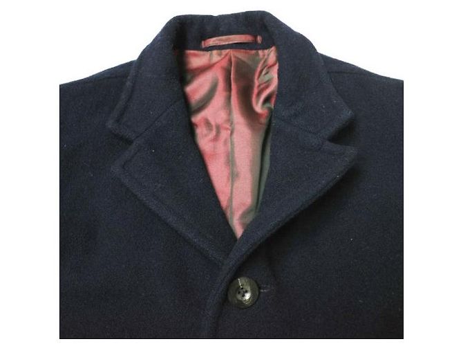 Autre Marque Abrigo de lana melton suave Fujito Azul Azul marino - vista 3