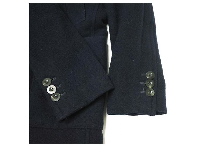 Autre Marque Abrigo de lana melton suave Fujito Azul Azul marino - vista 4