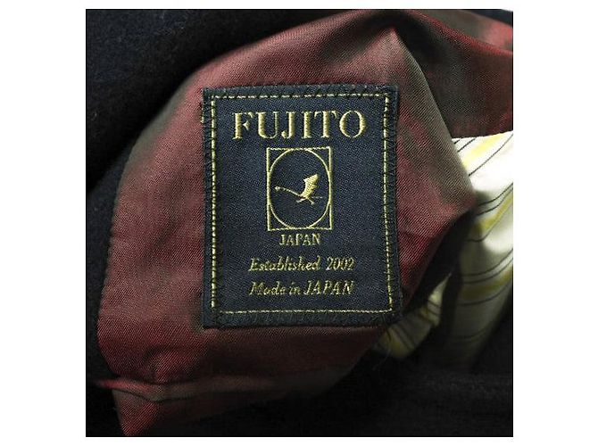Autre Marque Abrigo de lana melton suave Fujito Azul Azul marino - vista 7