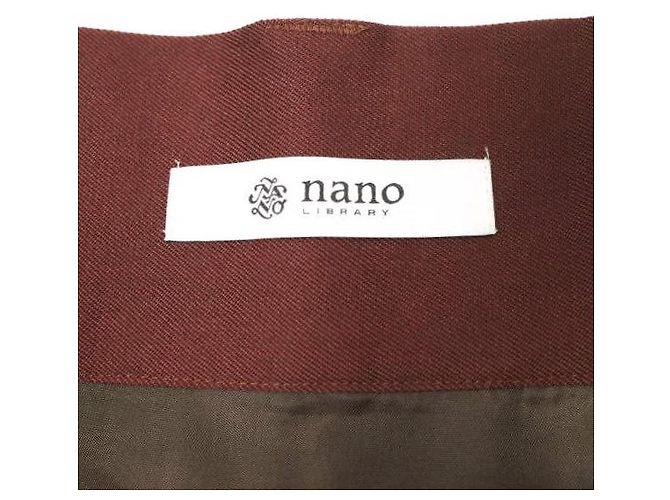 Autre Marque Falda de gabardina de lana LIBRARY nano universe Castaño - vista 3