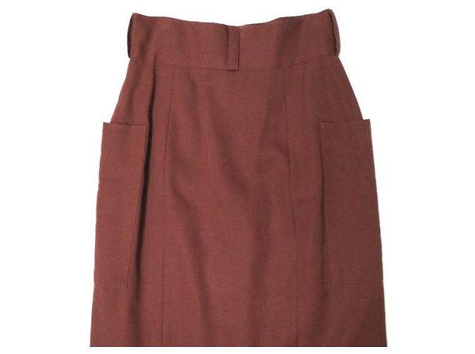 Autre Marque Falda de gabardina de lana LIBRARY nano universe Castaño - vista 5