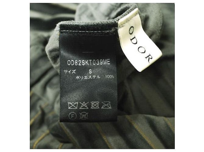 Autre Marque Falda Larga Plisada de Terciopelo OD82SKT039ME Gris - vista 6