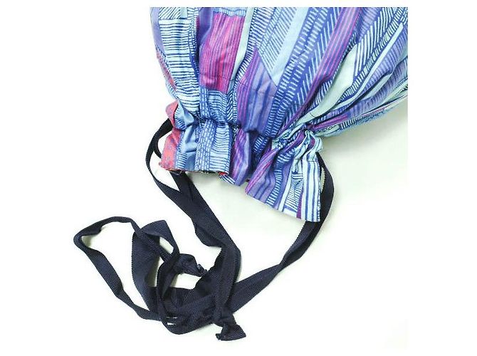 Autre Marque Borsa a spalla reversibile in cotone batik africano MANDRAKE Rosa Blu - vista 7