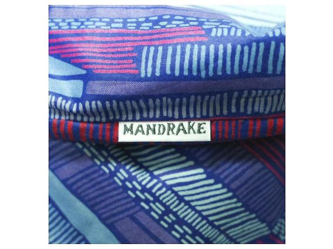 Autre Marque Borsa a spalla reversibile in cotone batik africano MANDRAKE Rosa Blu - vista 9