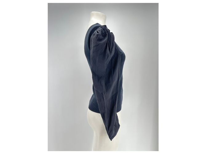 Top asymétrique noir en viscose Ba&Sh - vue 3