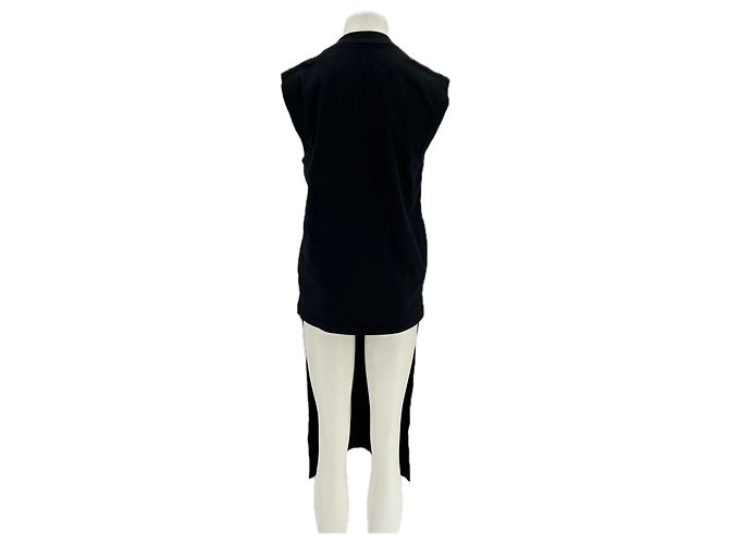 Top lungo nero davanti maniche corte Phoebe Philo - vista 2