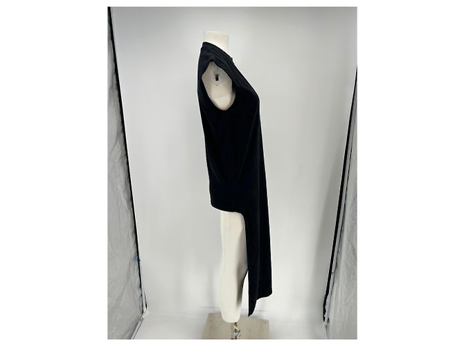 Top lungo nero davanti maniche corte Phoebe Philo - vista 3
