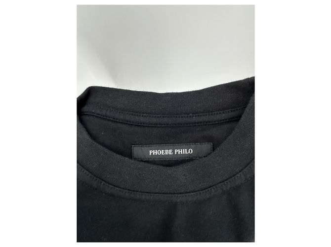 Top lungo nero davanti maniche corte Phoebe Philo - vista 5