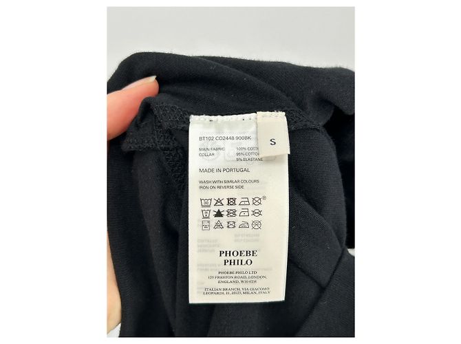 Top lungo nero davanti maniche corte Phoebe Philo - vista 6