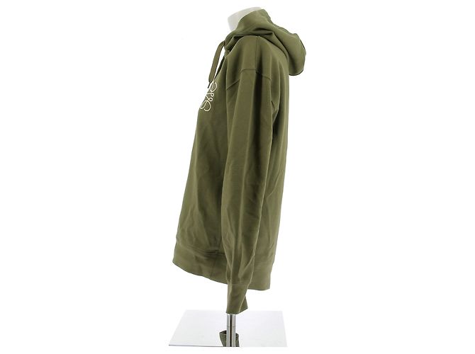 Sudadera con capucha Loewe caqui con logo - vista 4