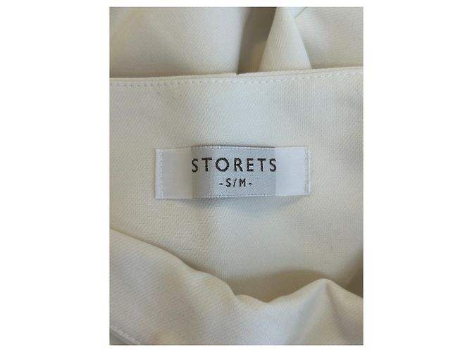 Autre Marque Pantalones anchos blancos de algodón STORETS - vista 3