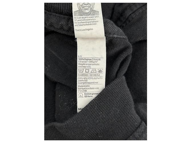 Autre Marque Camiseta negra de algodón LA APPAREL Negro - vista 6