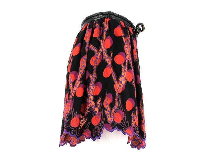 Falda corta estampada roja y negra Louis Vuitton Negro - vista 3