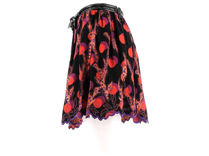 Falda corta estampada roja y negra Louis Vuitton Negro - vista 4