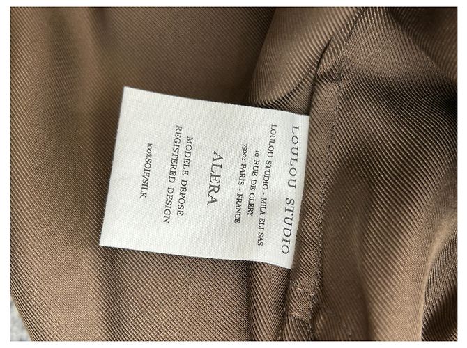 Autre Marque Pantalón de seda marrón "Alera" Castaño - vista 4