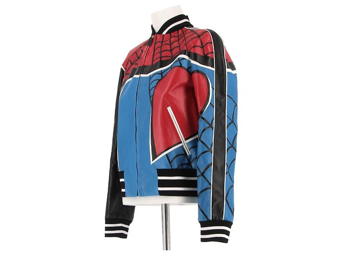 Valentino Garavani Leder Bomber 'Spider-man' Rot - Ansicht 4