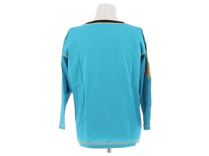Camiseta azul de algodón Christian Lacroix manga 3/4 - vista 2