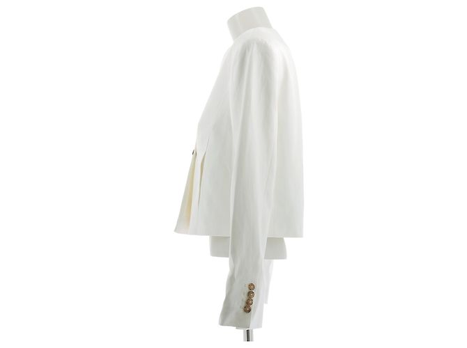 Autre Marque LOULOU STUDIO Mally kurze Jacke weiß - Ansicht 4