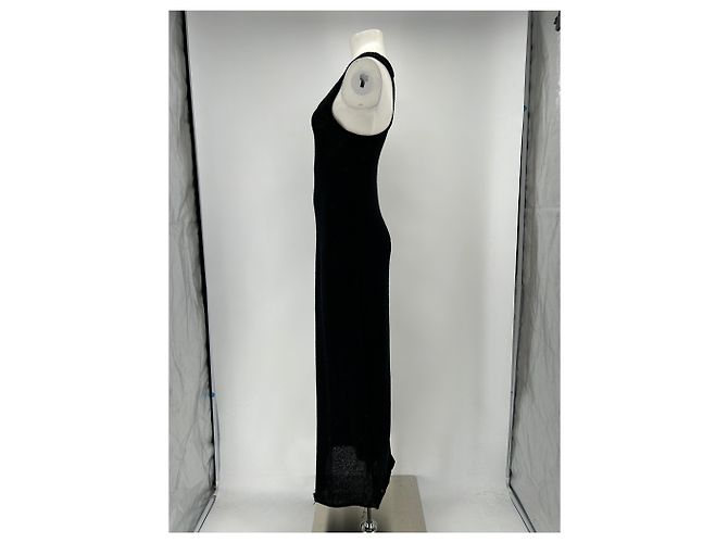 Autre Marque Robe longue noire à bretelles BOA - vue 4