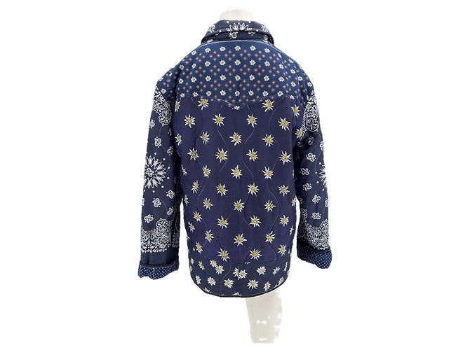Autre Marque Chaqueta patchwork de algodón azul marino - vista 2
