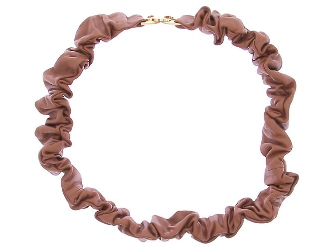 Cintura Céline Triomphe in pelle color cammello - vista 5