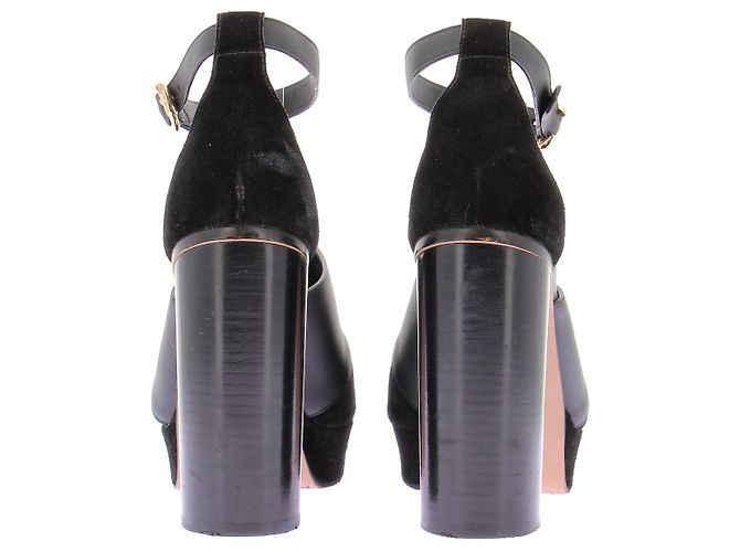 Sandali con tacco Chloé in pelle e camoscio nero - vista 5
