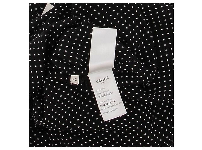 Camisa Céline de lunares negra de viscosa Negro - vista 6