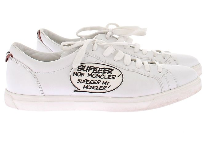 Moncler White Leather Sneakers - view 2