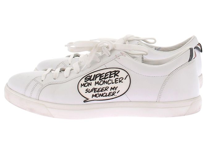 Moncler White Leather Sneakers - view 3