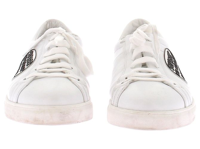Moncler White Leather Sneakers - view 4