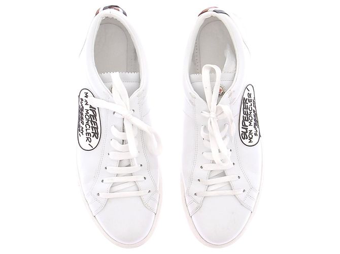 Moncler White Leather Sneakers - view 6