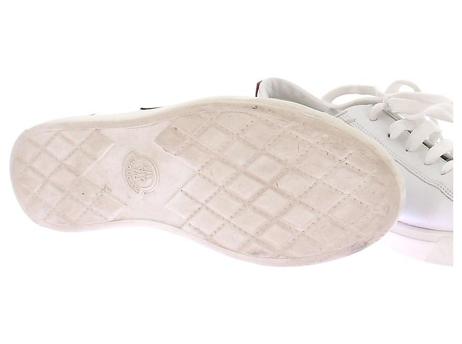Moncler White Leather Sneakers - view 7