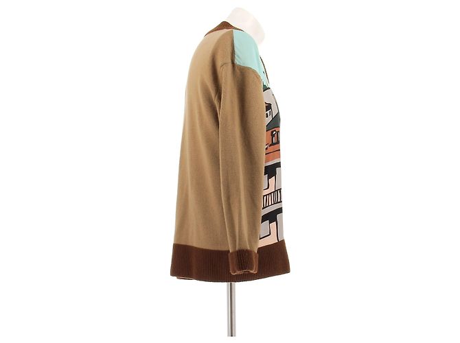 Cárdigan Loewe de lana estampado marrón Castaño - vista 3