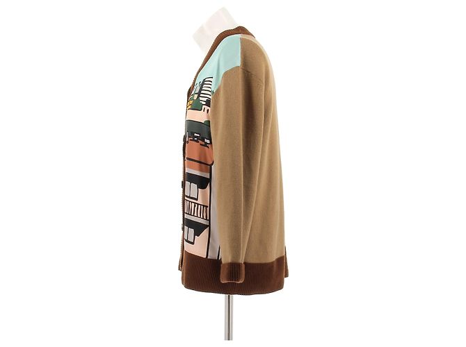 Cárdigan Loewe de lana estampado marrón Castaño - vista 4