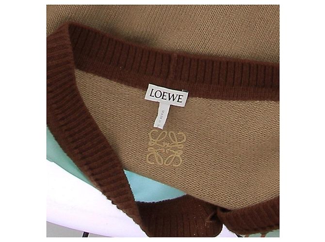 Cárdigan Loewe de lana estampado marrón Castaño - vista 7