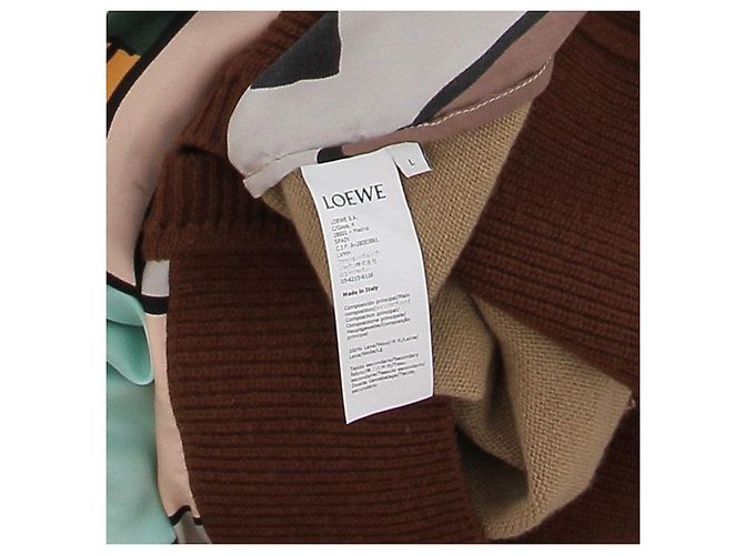 Cárdigan Loewe de lana estampado marrón Castaño - vista 8