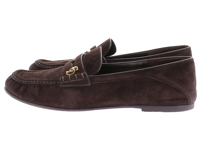 Mocassini Dior in camoscio marrone - vista 3