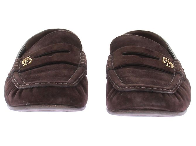 Mocassini Dior in camoscio marrone - vista 4