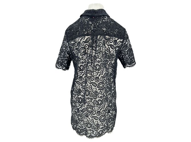 Staud Camicia nera ricamata a maniche corte Nero - vista 2