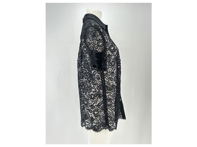 Staud Camicia nera ricamata a maniche corte Nero - vista 3