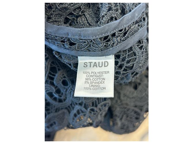 Staud Camicia nera ricamata a maniche corte Nero - vista 6