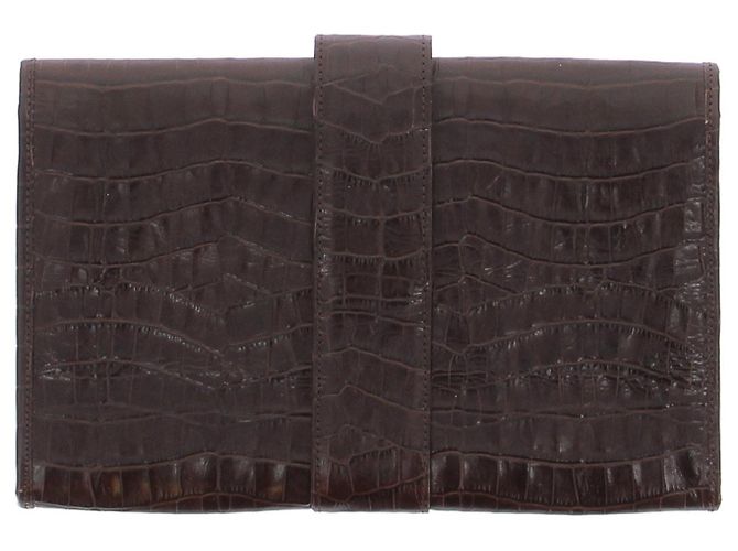 Autre Marque Cartera marrón con estampado de cocodrilo Castaño - vista 2