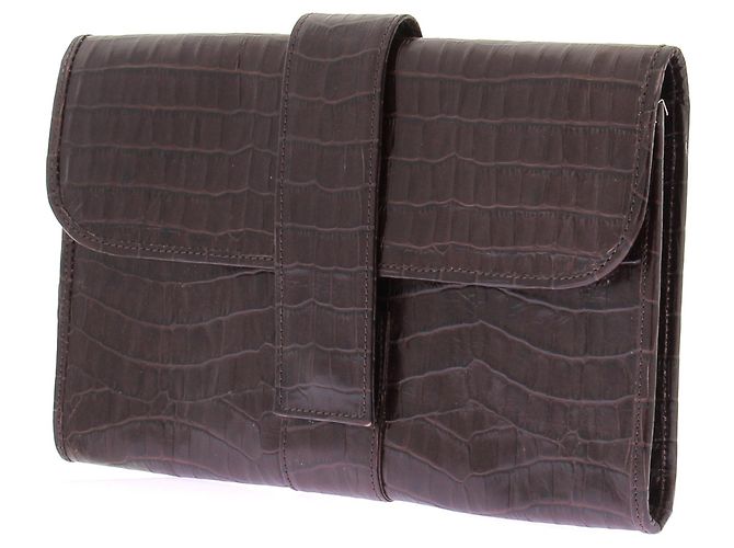 Autre Marque Cartera marrón con estampado de cocodrilo Castaño - vista 3