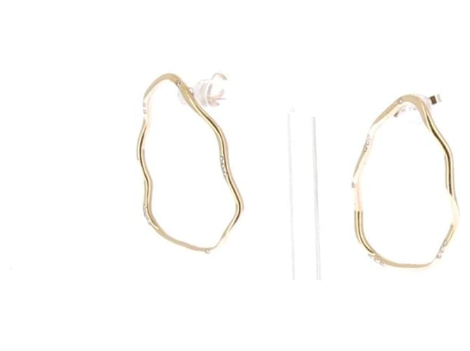 Autre Marque Pendientes de aro "Wave" Dorado - vista 5